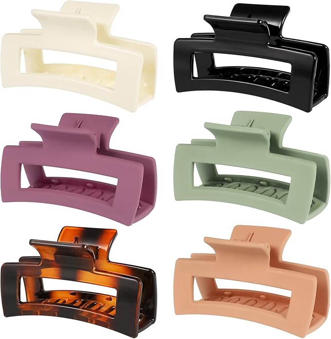 6 Pcs Big Claw Clips, Large Non slip Hair Clip Matte Jaw Clips for Women and Girls