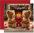 Valentines Day Card and Keepsake Gift for Husband– Romantic Valentine’s Card for Him– includes Luxury Crimson Envelope - size 14cm