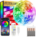 Led Strip Lights,5m Light Strips Battery Powered with App&Remote, Flexible 5050 RGB Colour Changing LEDs Lights for Bedroom,TV,Gaming Room Music Sync,Christmas,Halloween Decorations[Energy Class A]