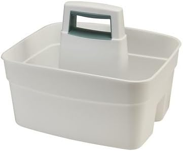 lakeland Deep Multipurpose Cleaning Caddy White – Tall Sides Prevent Items Falling Out Wipe-Clean