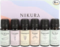 Nikura Starter Kit Essential Oil Gift Set - 6 x 10ml | Essential Oil for Diffuser for Home, Aromatherapy, Strong Fragrance, Sleep | Eucalyptus, Lavender, Lemongrass, Sweet Orange, Peppermint, Tea Tree