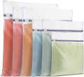 6 PCS Mesh Laundry Bags with Zips, Large Fine Laundry Bags for Washing Machine Reusable Washing Bags for Laundry Wash Bags for Clothes, Socks, Underwear, Bra (60x50cm/50x40cm/40x30cm/30x20cm, White)