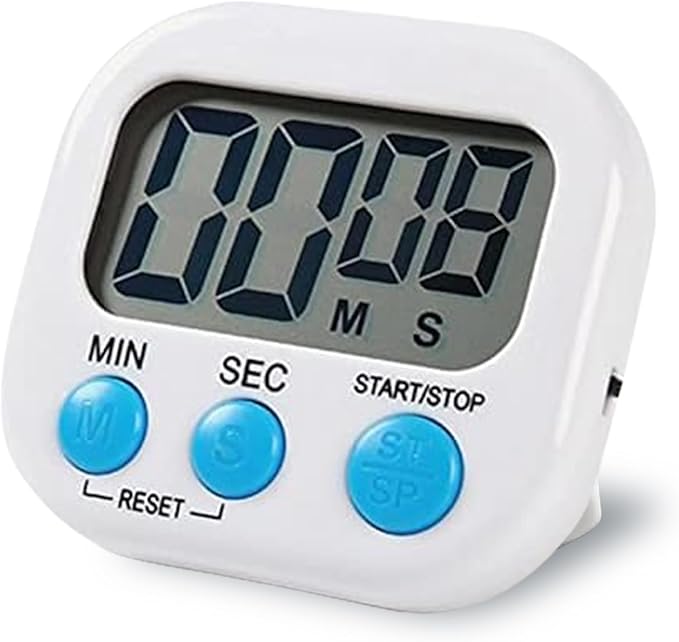 Multi-functional Digital Kitchen Timer - ABS material, loud alarm, large numbers, cooking timer, convenient storage, back with plastic magnetic heel stand (white)