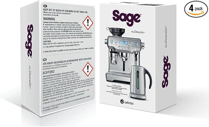 Sage - Descaler for Sage Coffee Machines and Kettles - Pack of 4