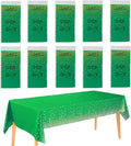 10 Pack Rectangular Plastic Tablecloths - Green & Gold Party Table Covers (274x137cm) - Gold Polka Dots Tablecloth for Party, Wedding, Christmas, Festive Events