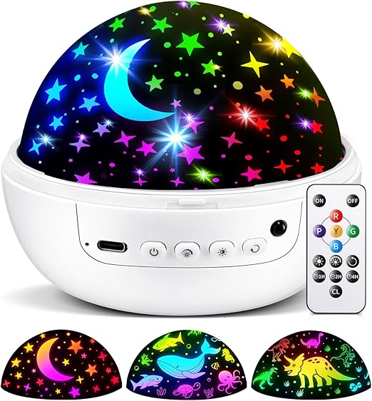 Sensory Toys Baby Toys,93 Lighting Mode Sensory Lights,Dimmable+Timer+Remote Star Projector Baby Lights Projector,360°Rotate Baby Night Light Kids Night Light Projector,Baby Boy Gifts Baby Girl Gifts[Energy Class G]