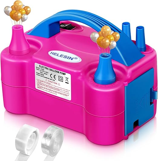 Electric Balloon Pump, 600W Professional Balloon Inflator with 2 Accessories, Balloon Machine with 2 Inflation Modes, Electric Air Pump for Balloons for Birthday, Weddings and Party Decoration