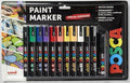Posca - Standard PC-5M Acrylic Paint Pens (12pc), Multi Surface Markers for Windows, Glass, Graffiti, Fabric, Rock Painting, Canvas, Wood, Metal, Fabric, Colouring, Arts & Crafts