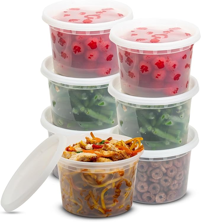 Superior 20-Pack 16oz Microwave Containers With Lids – Durable Crack-Resistant Clear Round Food Containers With Lids - Food Storage Containers - Leak Proof, Meal Prep Containers