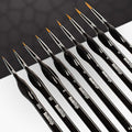 Detail Paint Brush Set, Rock Ninja 9pcs Thin Brushes for Fine Detailing & Art Painting - Acrylic,Watercolor, Oil Miniatures, Scale Models, Airplane Kits, Nail, Line Drawing (Black)