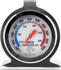 Chef Aid Stainless Steel Oven Thermometer for use with fan, gas, electric, pizza oven, air fryer, or range cooker - cooking/baking/grilling/BBQ, hang or stand inside oven, Easy to read display
