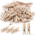 Mini Wooden Pegs - 100pcs Mini Pegs for Decorative Photo Wall - 25mm Wooden Natural small Peg for Holding Photo Paper, Clothes,Crafts Display
