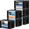 Storage Bags Clothes Organizer 6 Pack Black, Large Moving Boxes With Top Lid 90L Capacity, 3 Sided Zipper Storage Box. Dust/Mites & Moisture Proof 60 x 43 x 35cm