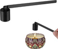 Candle Snuffer,Stainless Steel Candle Extinguisher Wick Snuffer Accessory with Long Handle,Candle Snuff Snuffers for Most Candles, Black