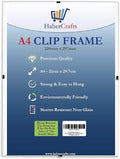 Clip Frame A4 Size Frameless Picture Frame Photo Poster Certificate with Crystal Clear Non Glass Shatter Resistant Safety Styrene Perspex Ready to Use (A4 Size - 210mm x 297mm – Pack of 1)