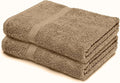 Bathroom and Kitchen 2 Pc Hand Towels Pack - 500 GSM Natural 100% Egyptian Cotton -Quick Dry and Absorbent - Fast Drying Soft and Luxurious Bath Hand Towel Set (Latte, 50x80 CM)