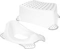 Babycurls Little Journey Toilet Training Kids Non Slip Up Step Stool + Toilet Training Seat Combo Unisex White For Safe Toddler Loo Potty Training in The Bathroom And Home