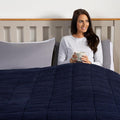 Brentfords Weighted Blanket Teddy Fleece, Men Women Weighted Blanket Sleep Therapy Anxiety Stress Relief Super Soft Throw - Navy Blue, 125 x 150cm - 4kg (Disclaimer:Only suitable for age 3+years)