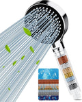 Filter Shower Head, High Pressure Shower Head with 5 Spray Modes, Universal Hard Water Filter Showerhead for Residual Chlorine Removal