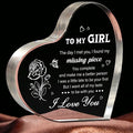 Valentine's Day Gifts for Her, Heart Shaped Acrylic I Love You Plaque Keepsake - Anniversary, Birthday, Christmas, Valentine's Day Gifts for Her Girlfriend Fiancee GF