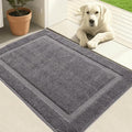 Indoor Door Mat 50 x 80 cm Dirt Trapper, Washable Inside Entry Rug, Doormats for Entryway, Non-Slip, Low-Profile, Super Absorbent Dog Mats for Muddy Paws, Pets, Gray