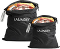 2 Pack Laundry Bags, Travel Laundry Bag Dirty Clothes Organizer, Swimming Yoga Bathing Suit Workout Washable Wet Dry Bag, Black