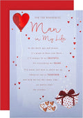 Hallmark Valentines Day Card for The Man in My Life, Classic Text Based Design with Heartfelt Verse, Blue