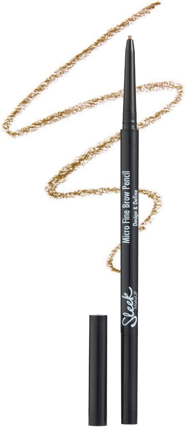 Sleek MakeUP Micro-Fine Brow Pencil for Precise Hair Like Strokes, Waterproof, Long Lasting, Dual Ended, Blonde