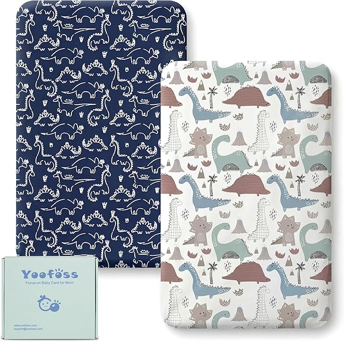 Yoofoss Cot Bed Sheets 51 x 85 cm Fitted Super Soft and Breathable Cot Bed Sheets Cozy Baby Cot Sheets 2 Pack