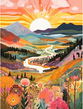 Hongyrjy Sunrise Diamond Painting,Landscape Diamond Art Kits Adults,5d Diamond Painting Kits for Adults,Landscape Gem Art Kits Adult and Crafts Home Decor 12x16inch