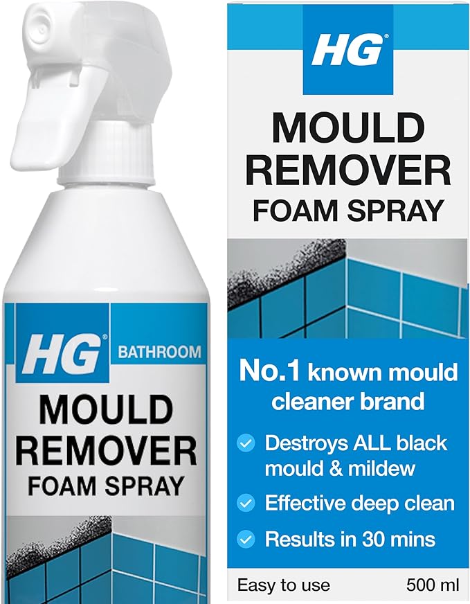 HG Mould Remover Foam Spray, Black Mould & Mildew Cleaner, Removes Stains – 500ml