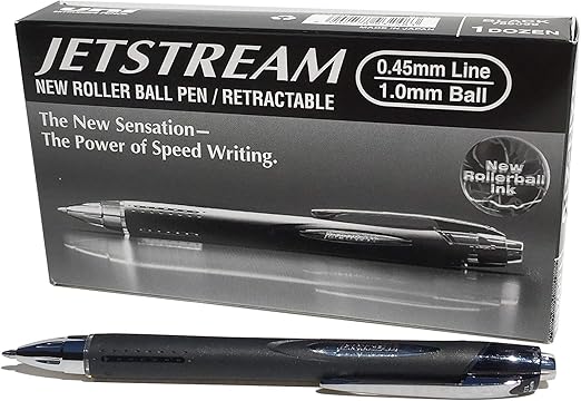 Uni-Ball SXN-210 Jetstream RT Retractable Rollerball Pen Black Ink - Pack of 12