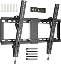 BONTEC TV Wall Bracket for Most 37-82 Inch LED LCD Plasma Flat Curved TVs, Tilt TV Wall Mount with Max. VESA 600x400mm, Up to 60kg, Bubble Level and Cable Ties included