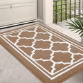 Homaxy Washable Door Mats Indoor, Dirt Trapper Mat Absorbent Non-Slip Low Profile Doormat for Entrance, Inside, Kitchen, Front Back Door— 50 x 80 cm, Brown