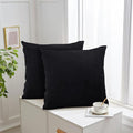 Aspire Homeware Black Cushions with Covers Included 45 x 45 cm Pack of 2 (2-Cushion Covers, 2-Inserts) with Invisible Zipper Pattern Cushion for Home Décor, Bedroom & Sofa (18x18 Inchs)