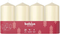 Bolsius Smooth Pillar Candles - Set of 4 - Ivory - 100x48 mm - Decorative Candles - Long Burning Time - Unscented - with Natural Plant Wax - Without Palm Oil