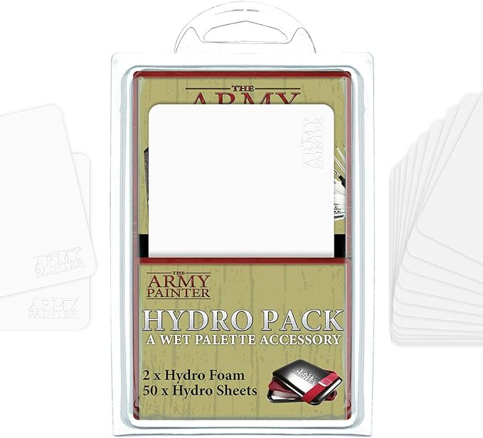 The Army Painter Hydro Pack Wet Palette Refill, 50 Palette Papers, 2 Sponges, Compatible with Acrylic Paint Washes, Use The Army Painter Wet Palette For Fantasy Tabletop Wargaming