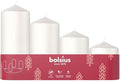 Bolsius Smooth Pillar Candles - Set of 4 - Advent - White - Various Sizes 12-10-8-6 cm - Decorative Candles - Long Burning Time - Unscented - with Natural Plant Wax - Without Palm Oil - Ø48mm