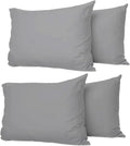 Pillow Cases 4 Pack Grey, Soft & Breathable 100% Brushed Microfiber Pillowcase. Anti-Allergic & Machine Washable with Secure Envelope Closure, Multicolor, UK Size 50 × 75 cm