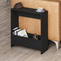 Side Table with Magazine Rack for Living Room and Office - Many Colour Options - Side/End Table - 55 x 20 x 60cm (Black Wood)