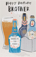UK Greetings Happy Birthday Brother Beers Birthday Greetings Card, Multi, 133mm x 210mm