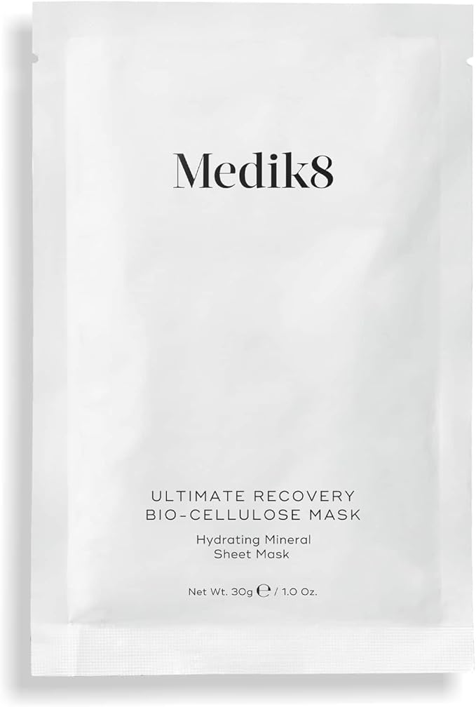 Medik8 Ultimate Recover Bio-Cellulose Mask - Hydrating Mineral Sheet Mask (x 6 sheet masks) - Visibly Restore Dry, Irritated or Post-Treatment Skin