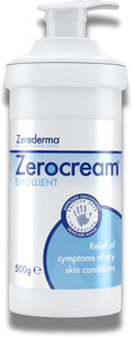 Zeroderma Zerocream Emollient Cream 2-in-1 Moisturiser & Soap Substitute, for Eczema, Psoriasis & Dry Skin Conditions. Hydrating Relief for Flaking Skin, 500g