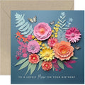 Old English Co. Lovely Mum Birthday Card for Her - Dark Flower Bunch and Butterfly Artwork Birthday Card for Mum from Children - Cute Mum Birthday Card (NOT 3D CARD)