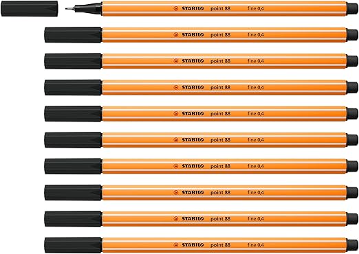 STABILO point 88 - Fineliner - Pack of 10 - Black