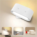 Rechargeable Wall Light, Battery Operated Wall Lamp with Touch Control 3 Color Modes, 4 Dimmings, 360 ° Rotation, 1H Timer, Removable Charging, Rechargeable Wall Sconce for Reading Bedroom[Energy Class G]
