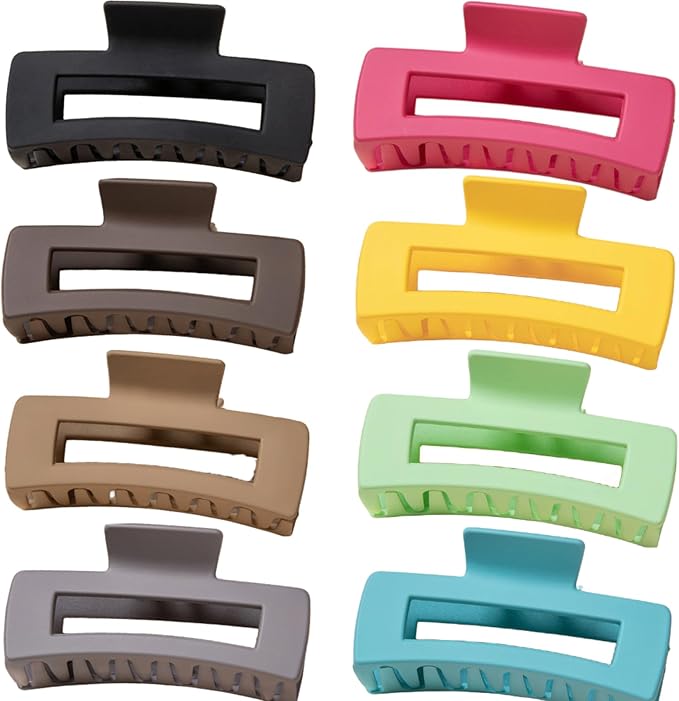Hair Claw Clips for Thick Hair, 8Pcs Large Claw Clip for Women Use, Hair Clips Strong Hold Nonslip Hair Clamps for Girl Hair Decoration
