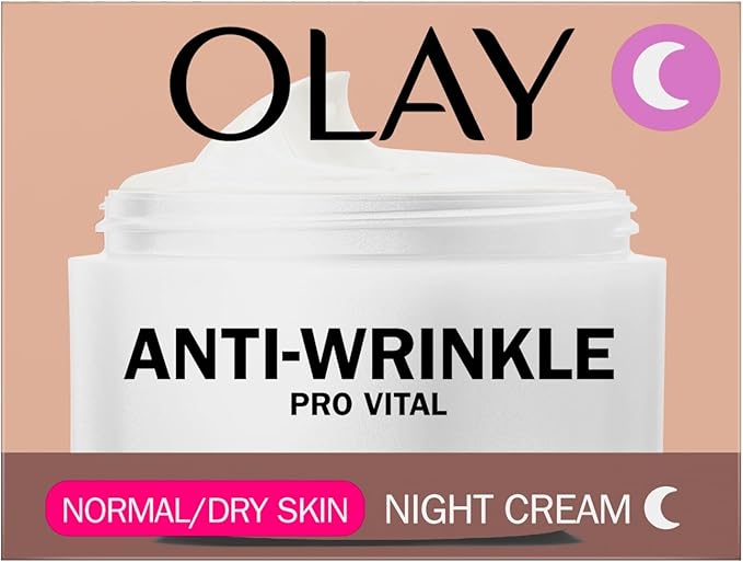 Olay Anti-Wrinkle Pro Vital Night Cream, Helps Visibly Reduce Fine Lines & Wrinkles, For Mature Skin, 50ml