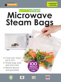 Toastabags Microwave Steam Bags, Transparent, Pack of 100, Medium
