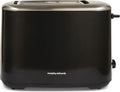 Morphy Richards Equip 2 Slice Toaster, Defrost and Reheat, Browning Controls, Variable Wide Slots, Removable Crumb Tray, Stainless Steel, 800W, Black, 222064